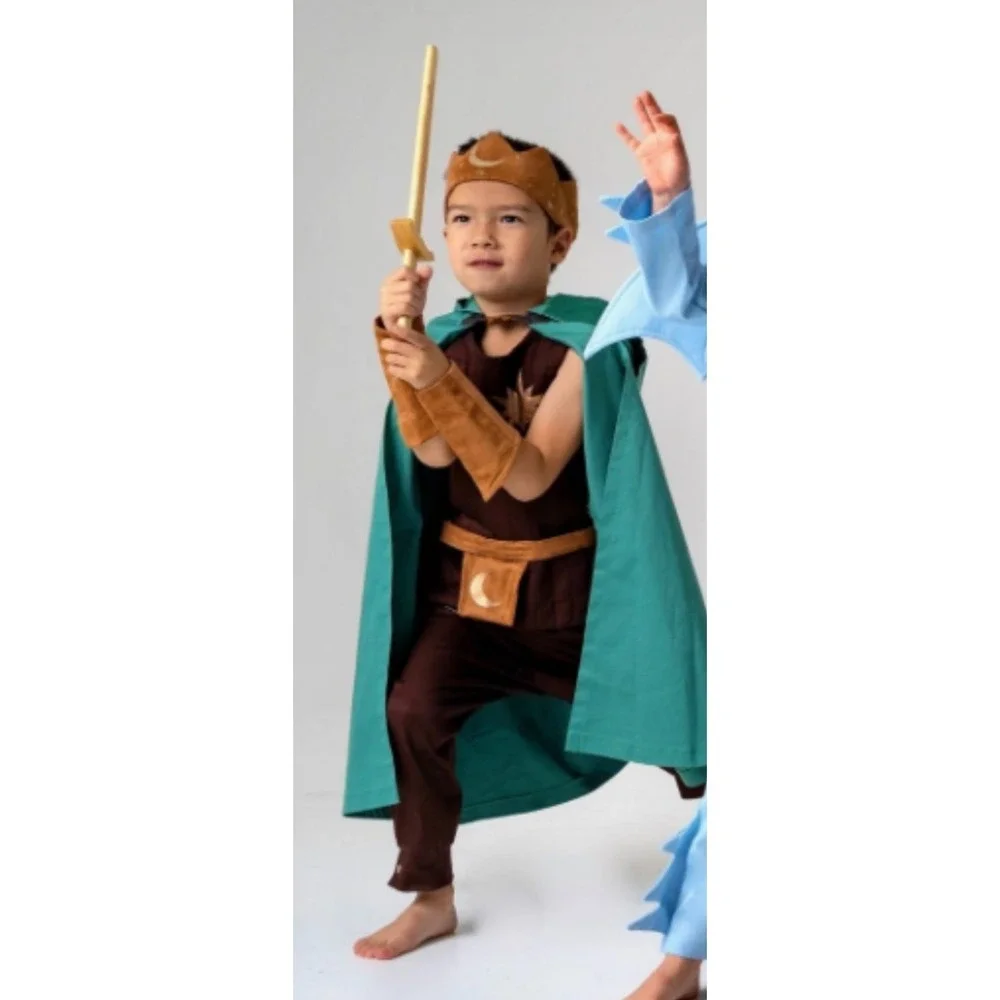 EUC RARE Kids Boys Hi Jinks Eco-friendly Warrior FULL Costume USA Made sz 6-7/L